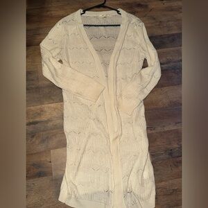 Miami Cream Long Knit Cardigan size Small